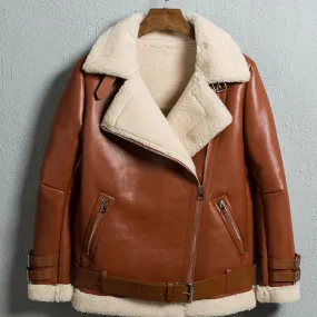 2018 Winter Woman Men Shearling Coats Faux Suede Leather Jackets Plus Size Loose Outerwear Pilot Thick Lamb Wool Coat W1397