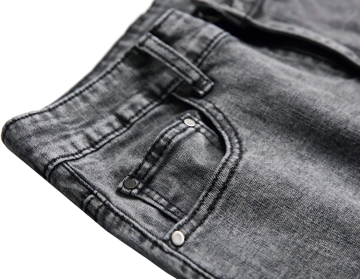 Andongnywell Men's Relaxed Straight Fit Jean Relaxed-Fit Straight-Leg Jeans Vintage Wash Western Denim Pant