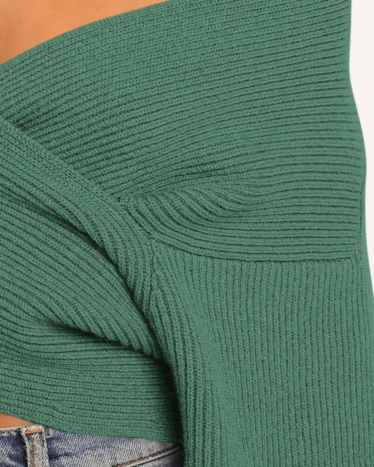 BTFBM Women Casual V Neck Long Sleeve Sweaters Cross Wrap Front Off Shoulder Asymmetric Hem Knitted Crop Solid Pullover