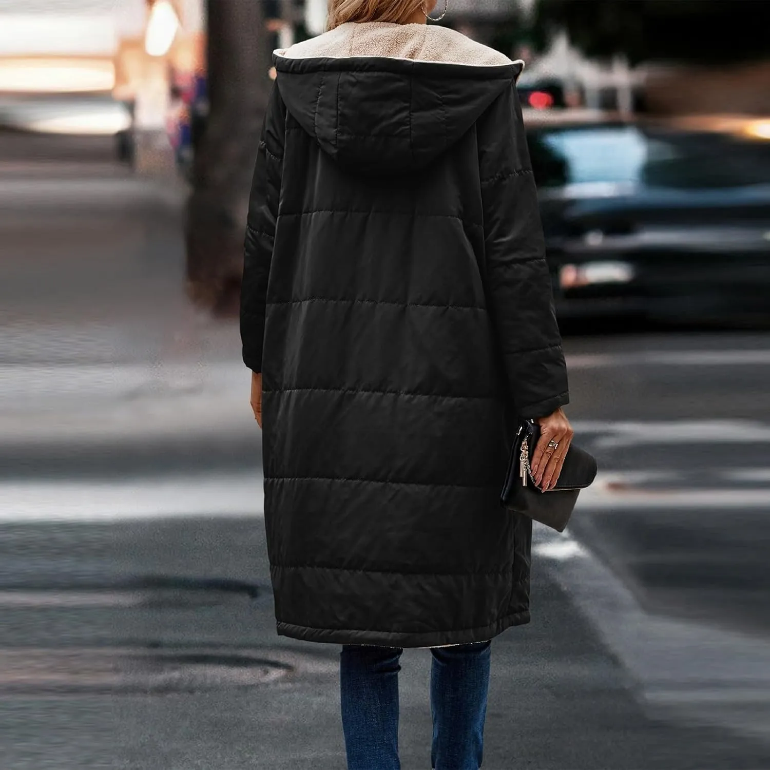 ChicCrate Women's 2025 Winter Fashion Clothes Oversized Shearling Warm Coat Fleece Long Coats Jackets Outerwear