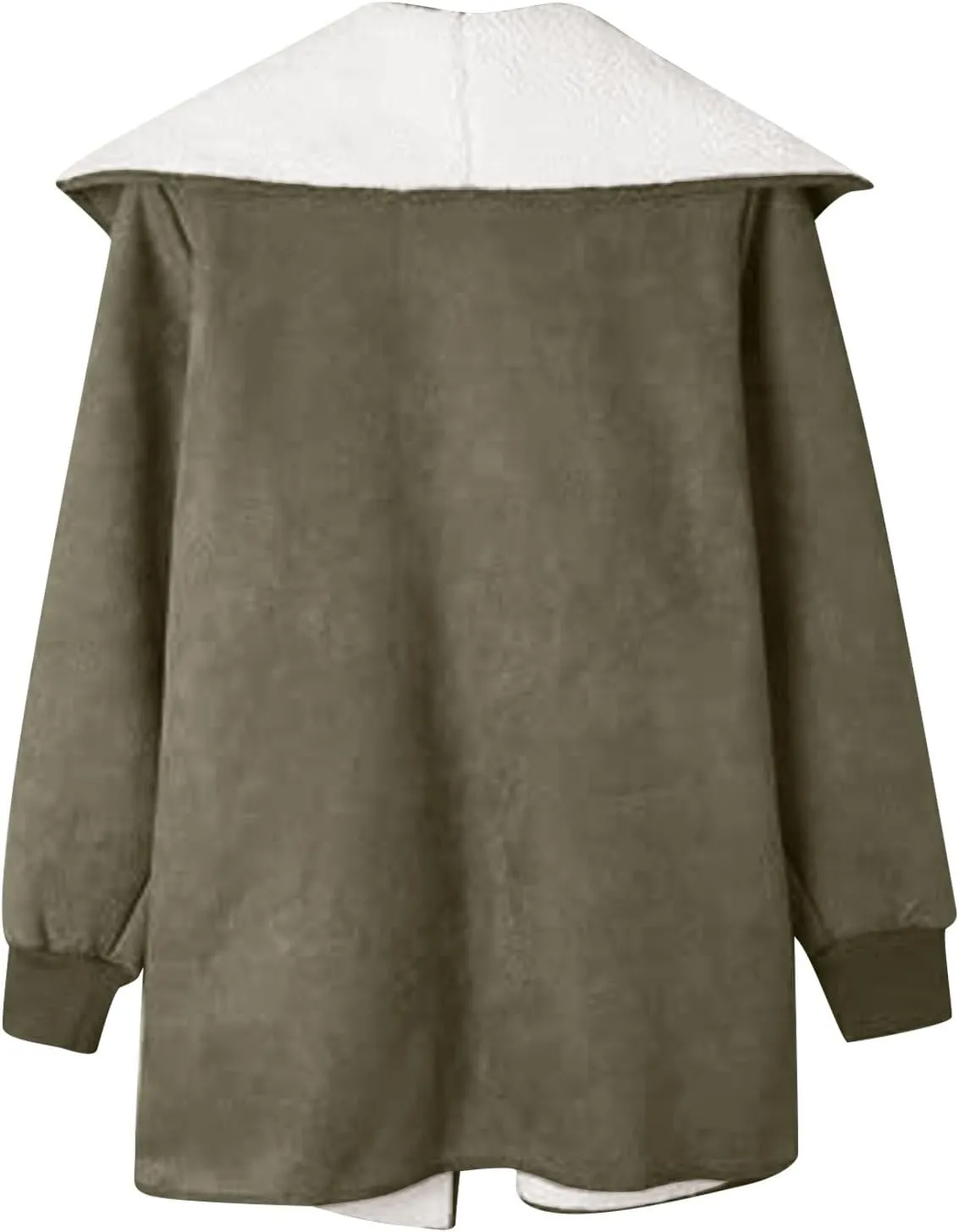 cooki Trench Coat for Women 2023 Women's Winter Warm Stand Collar Sherpa Lined Outerwear Fleece Jacket Coats Winter Warm Coat