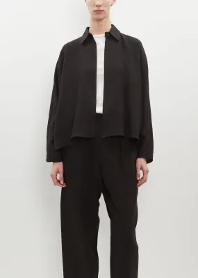 Crepe Linen Short Coat with Collar