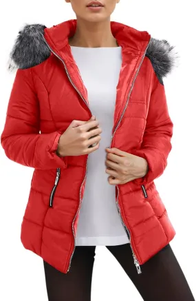 Cropped Puffer Jacket Women Ultralight Down Coat Packable Parkas Jacket Water-Resistant Zip Up Winter Hooded Quilted Coat