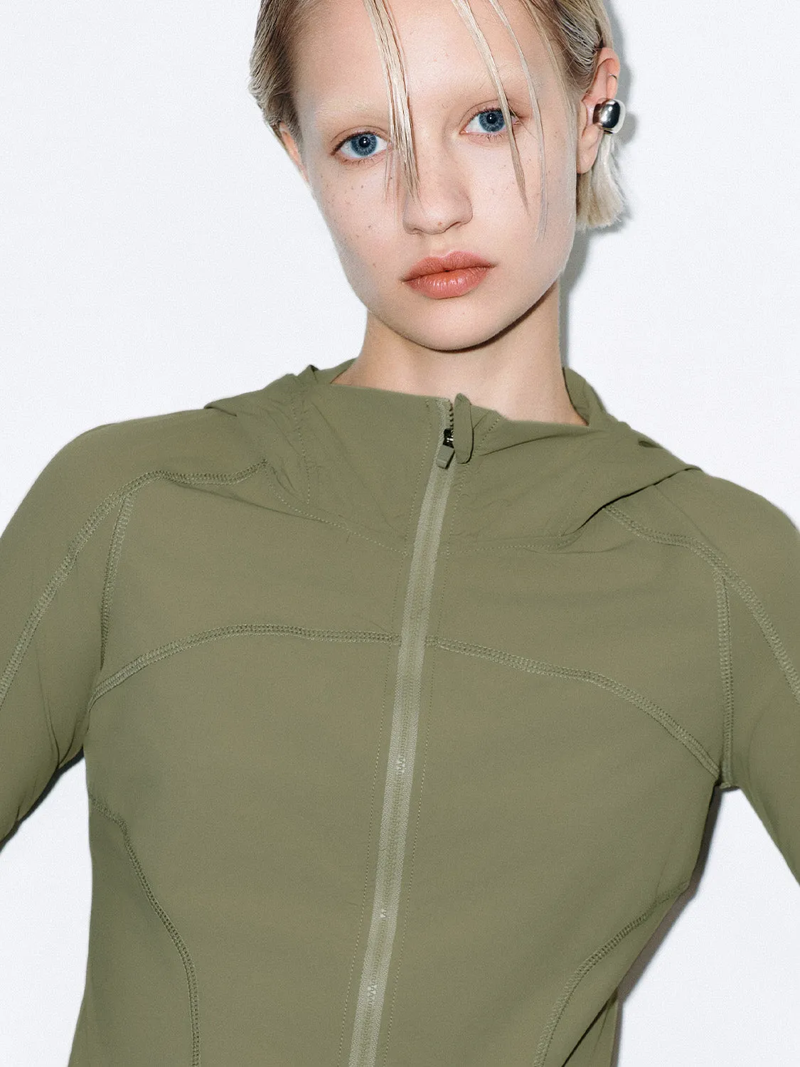 Cropped Zip Up Front Jackets
