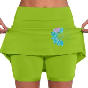 Golf Skirts for Women High Waistd Midi Tennis Skorts with Pockets Tummy Control Stretchy Aline Yoga Skirt with Shorts