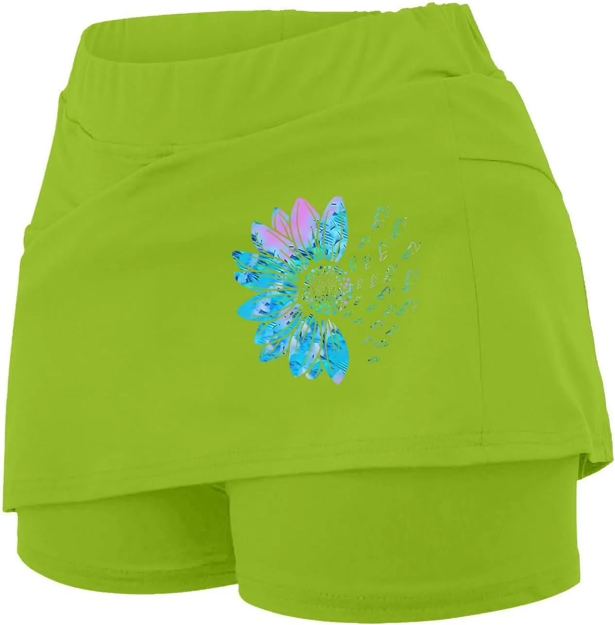Golf Skirts for Women High Waistd Midi Tennis Skorts with Pockets Tummy Control Stretchy Aline Yoga Skirt with Shorts