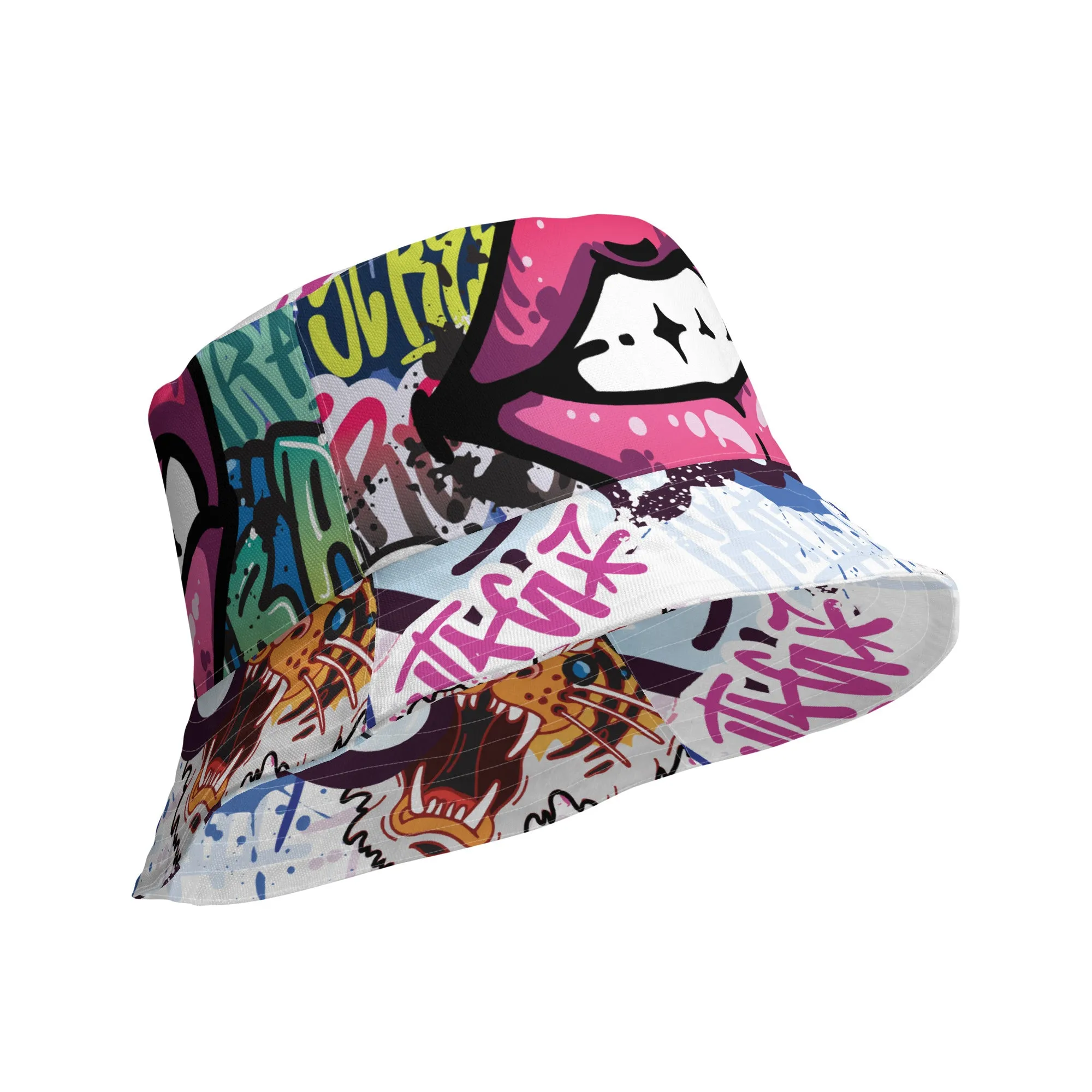 Graffiti Lips Reversible bucket hat