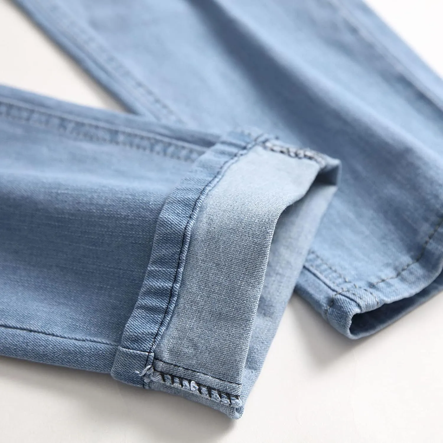 Jeans for Men Stretch Fit Slim Destroyed Distressed Taper Zipper Pants with Holes Distressed Tapered Jeans 2025