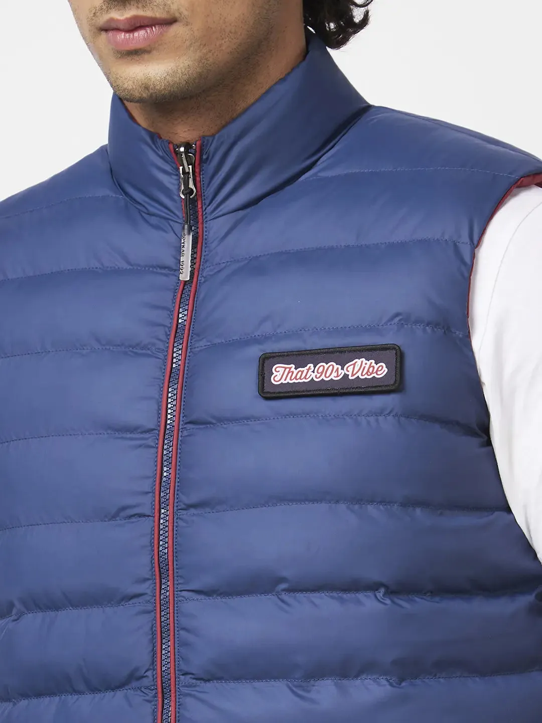 Men'S Sleeveless Reversible Jacket With Diy Velcro Badges
