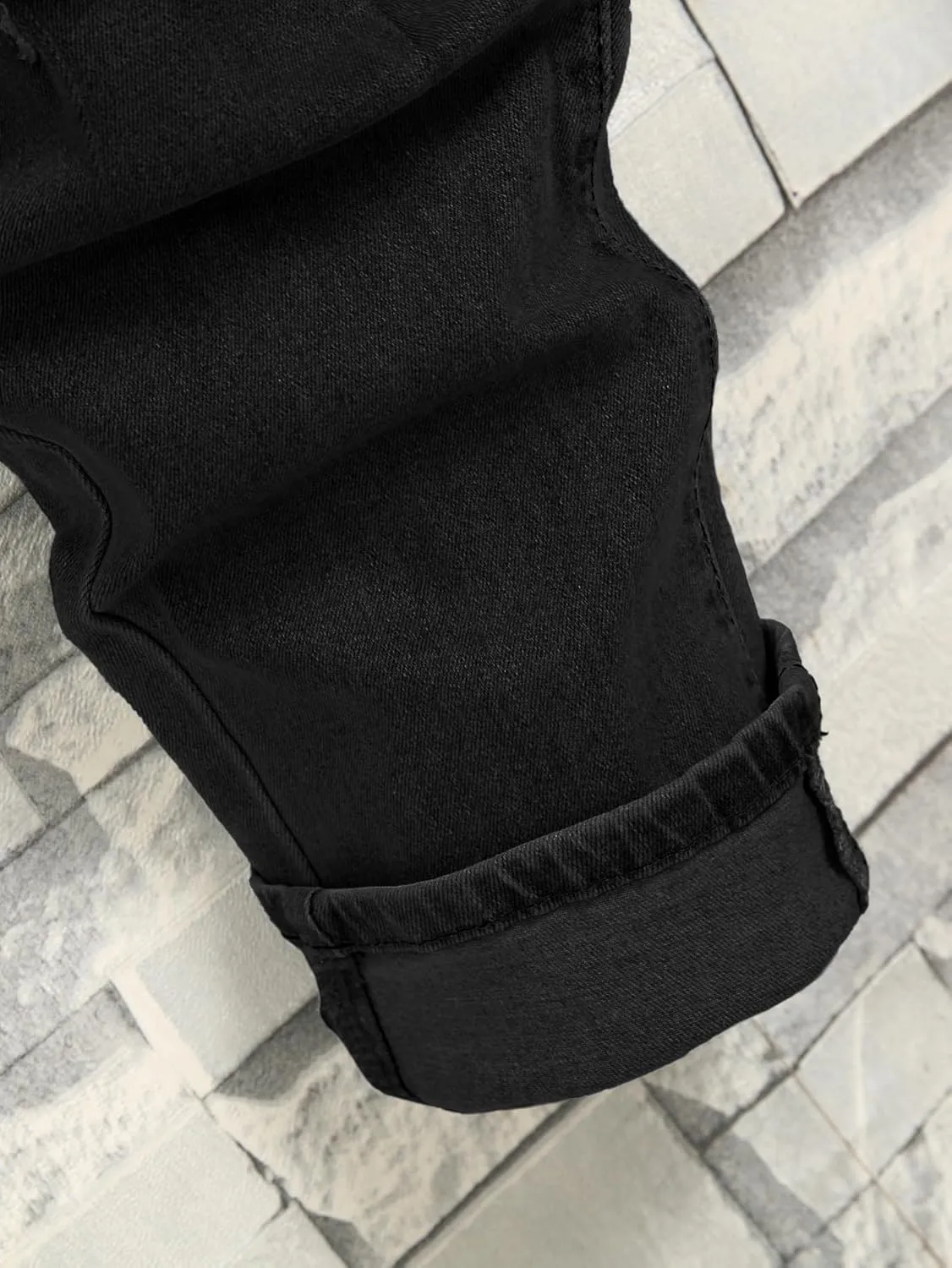 Mens Womens Lightweight Slim Fit Stretch Ripped Jeans Summer Spring Distressed Destroyed Denim Pan Skinny Jeans