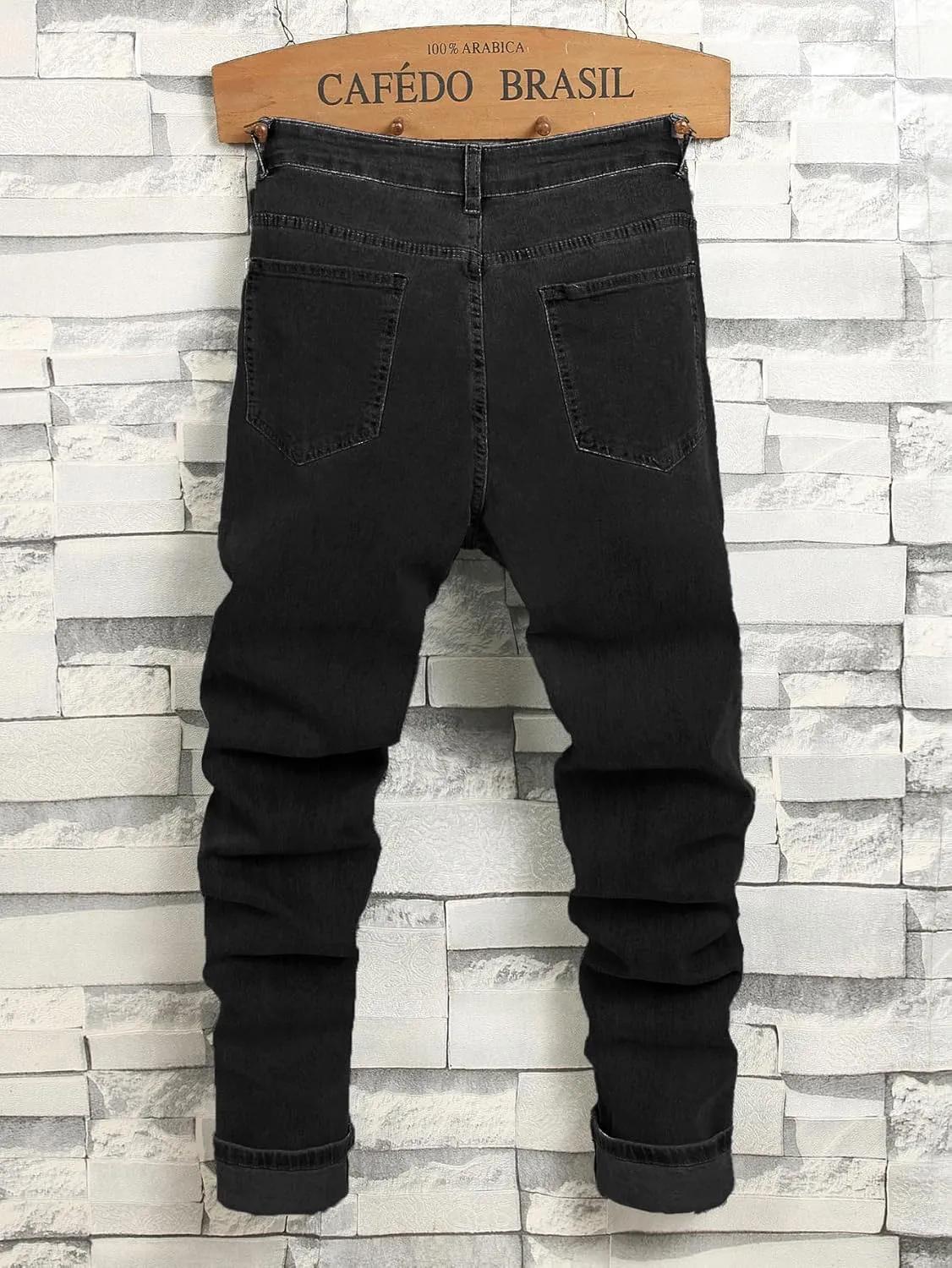 Mens Womens Lightweight Slim Fit Stretch Ripped Jeans Summer Spring Distressed Destroyed Denim Pan Skinny Jeans