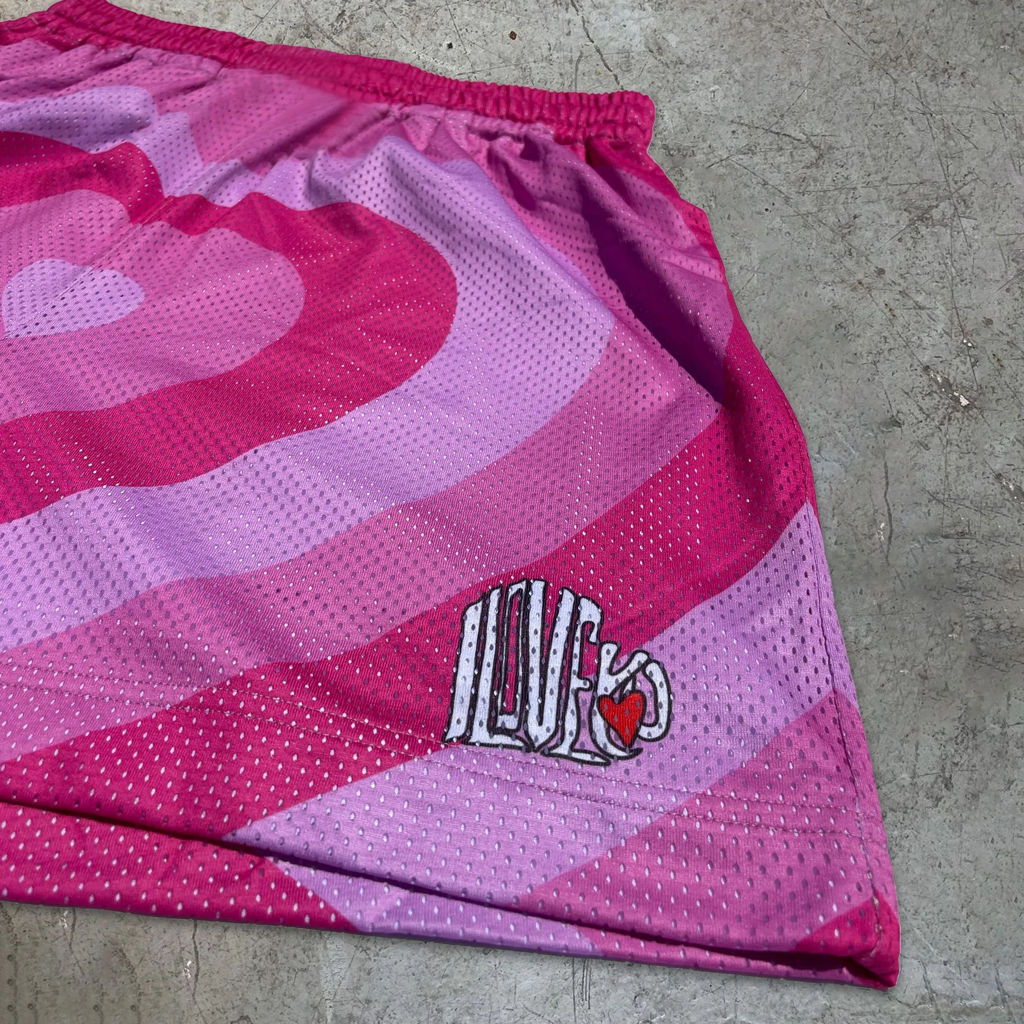 Pink casual retro trendy couple shorts