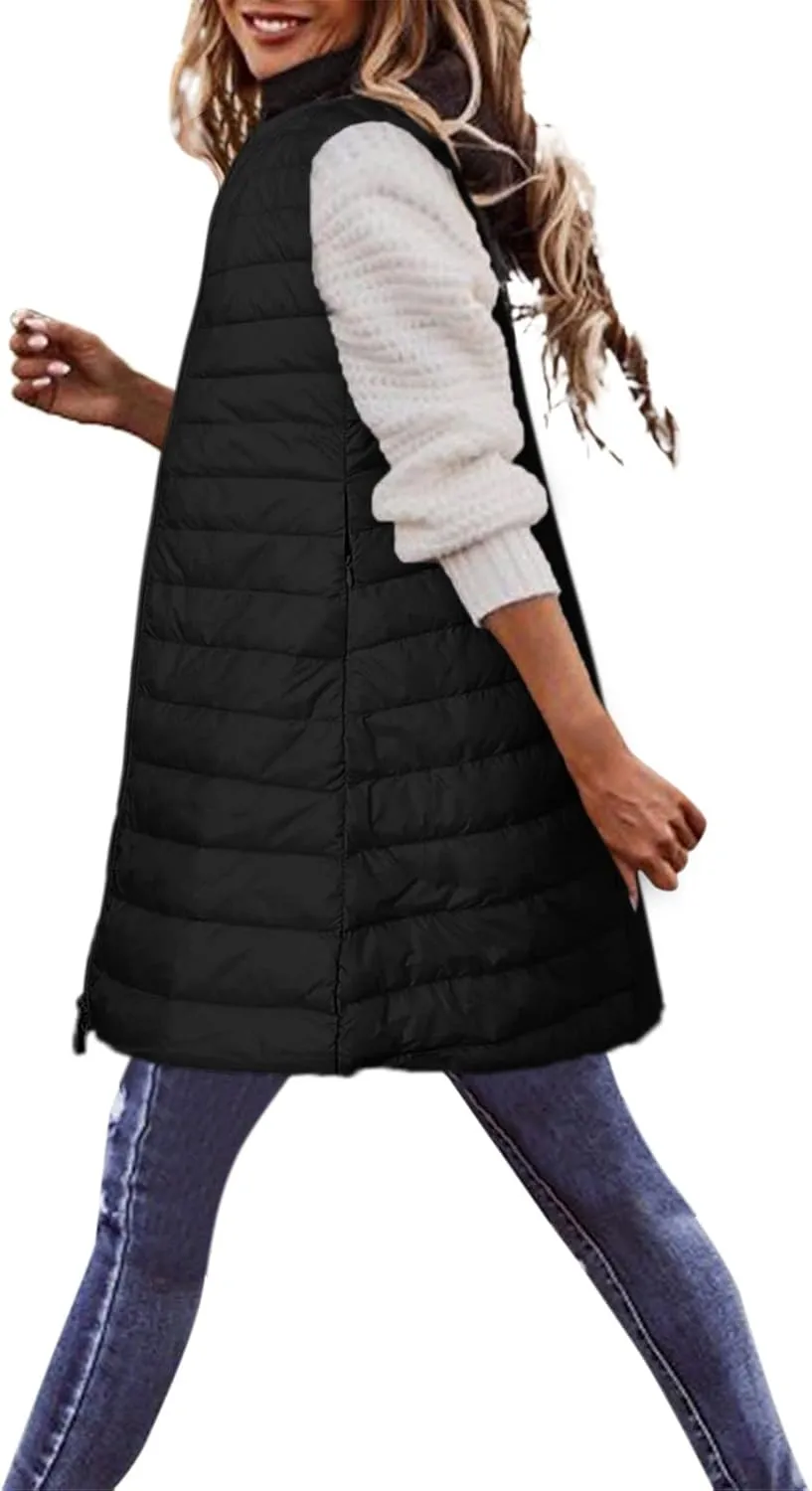 Puffer Vest Women Jacket Hooded Windproof Winter Coat with Recycled Insulation Winter Slim Short Hooded Warm White