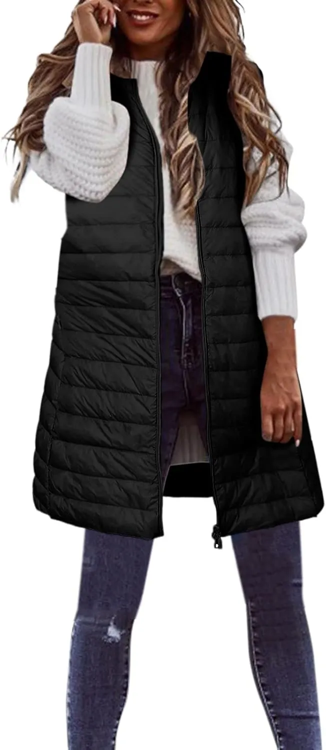 Puffer Vest Women Jacket Hooded Windproof Winter Coat with Recycled Insulation Winter Slim Short Hooded Warm White