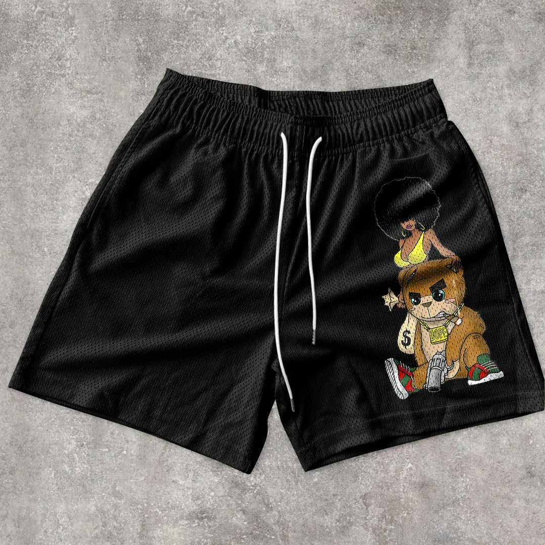 Retro Casual Hip Hop Mesh Shorts