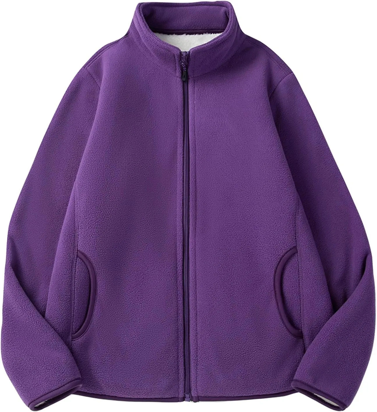 Sherpa Fleece Lined Jackets For Women Teen Girls y2k Clothes Full Zip Up Oversized Sweatshirts With Pockets