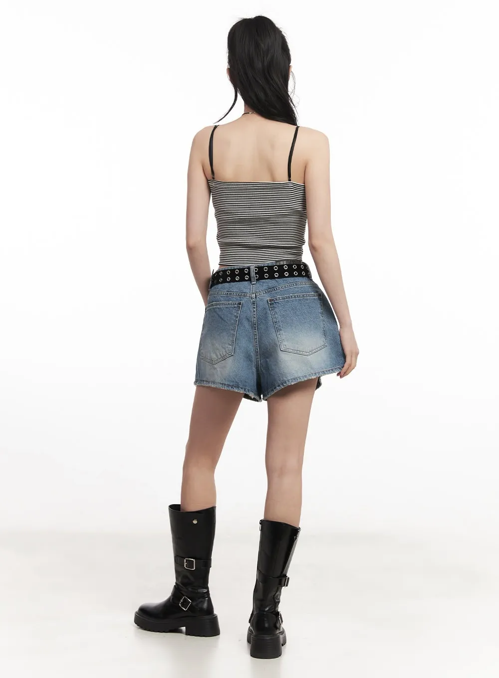 Slouchy-Fit Denim Shorts CA514