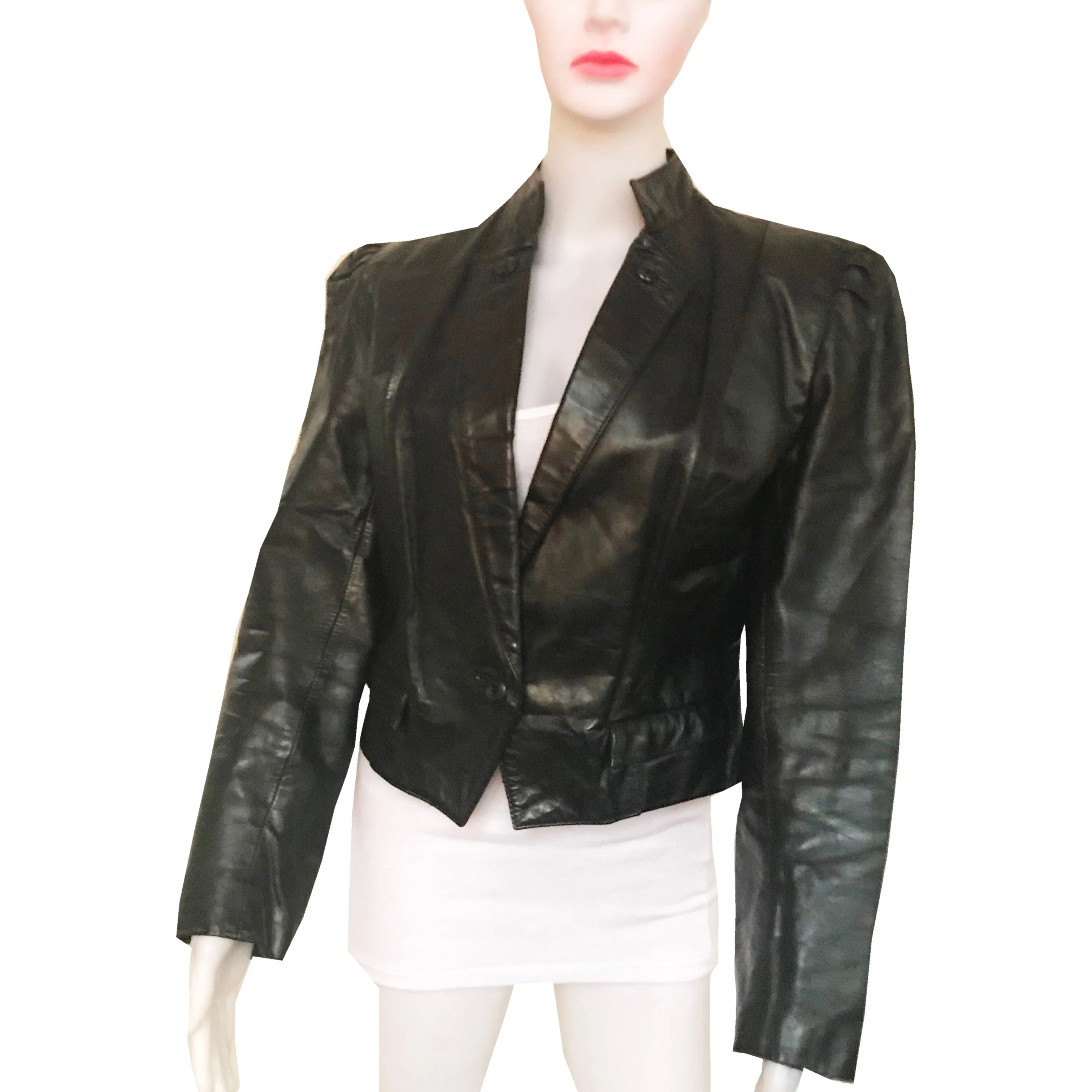 Vintage 1980s Wilsons Leather Cropped Jacket