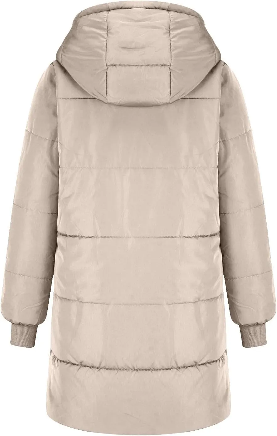 Women Reversible Jackets with Hood Oversized Shearling Fleece Long Coats with Pocket sWinter Casual Fashion Clothes