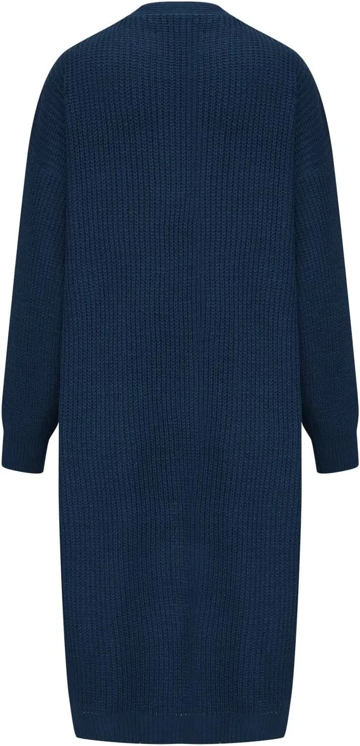 Women's Open Front Cardigan Oversized Chunky Knit Sweater Long Lantern Sleeve Outwear with Pocket 2025 Fashion