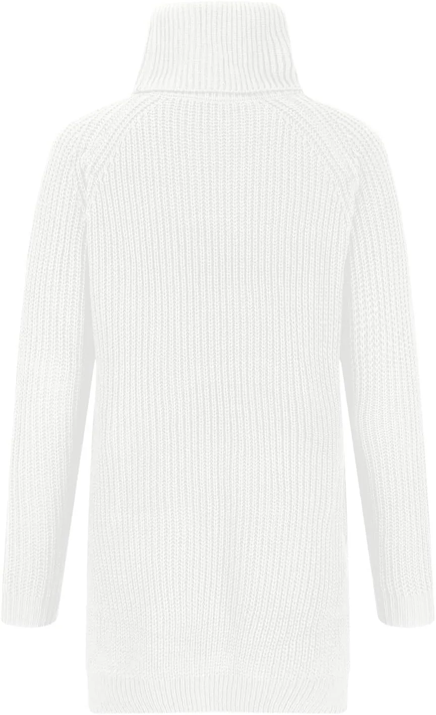 Women's Turtleneck Sweaters Slouchy Knit Chunky Sweater Fall Winter Fashion Cable Weaving Long Sleeve Pullover
