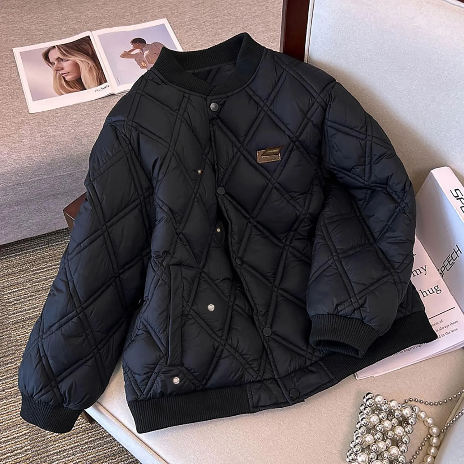 Womens Winter Coats Lightweight Quilted Jackets Oversized Puffer Jackets Bomber Jacket Down Coats Shaggy Padded Parkas